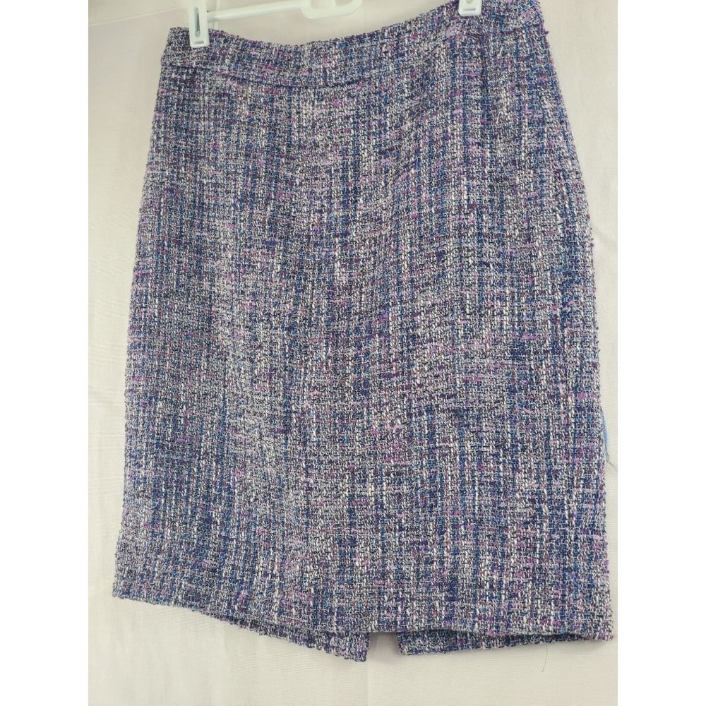 J Crew Purple Tweed Pencil Skirt Vintage - Picture 3 of 7